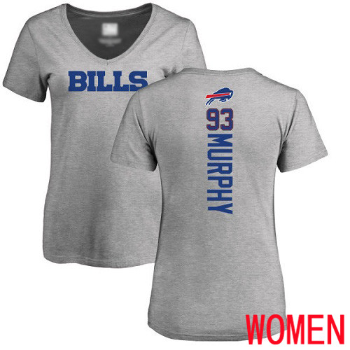 NFL Women Buffalo Bills #93 Trent Murphy Ash Backer V-Neck T Shirt